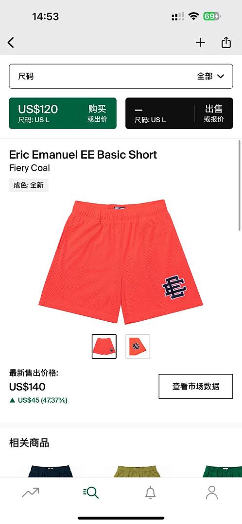 Eric Emanuel Shorts — Basic Fiery Coal Angle 1