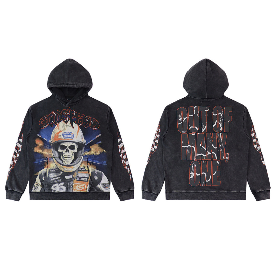GodSpeed Hoodie — 5518 (Washed Black) Angle 1