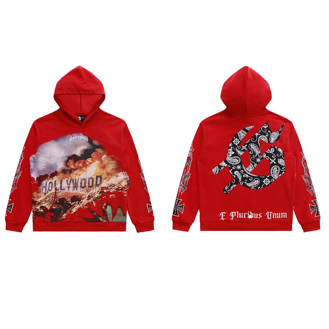 GodSpeed Hoodie — 5519 (Washed Red) Angle 1
