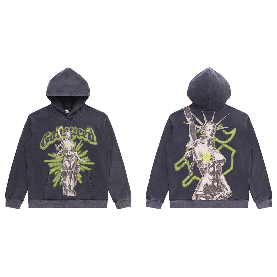 GodSpeed Hoodie — 5522 (Washed Black) Angle 1