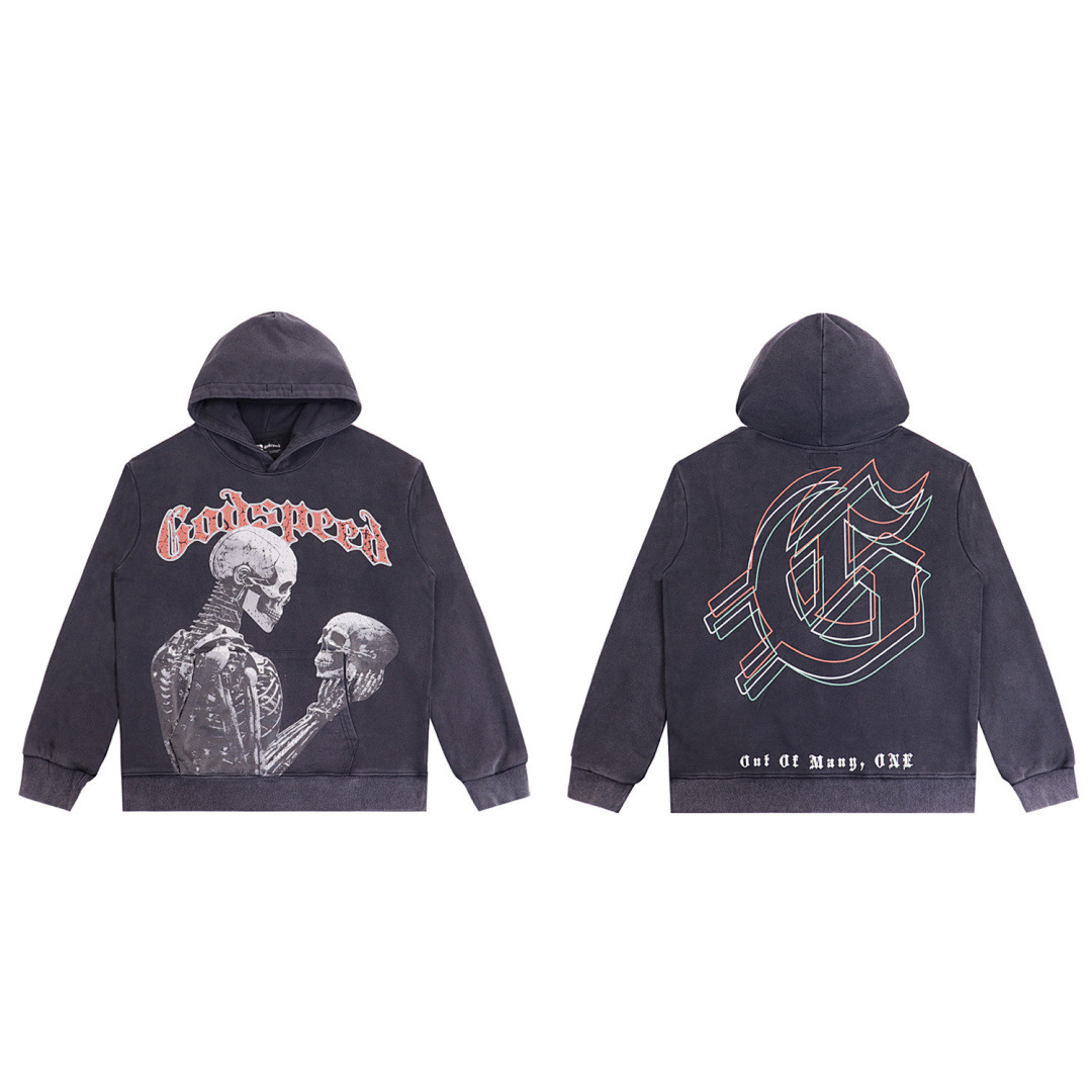 GodSpeed Hoodie — 5523 (Washed Black) Angle 1
