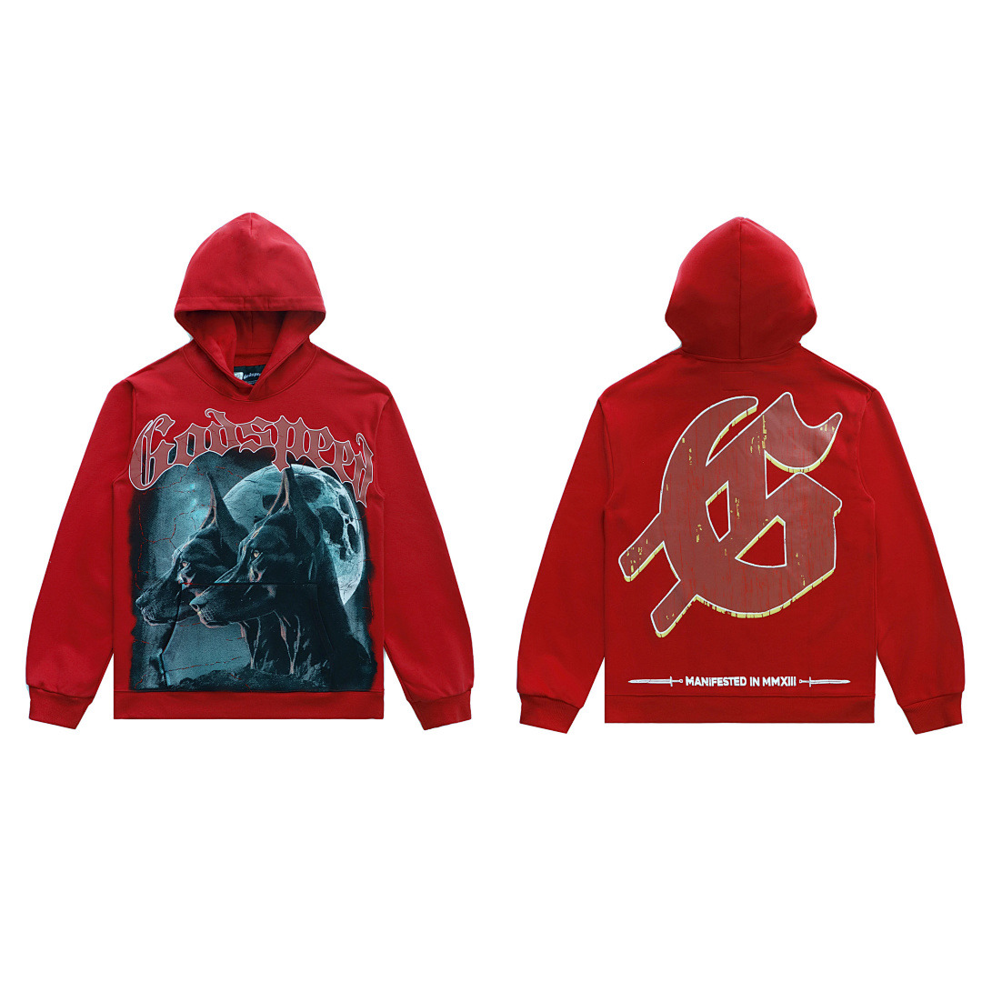 GodSpeed Hoodie — 5525 (Washed Red) Angle 1
