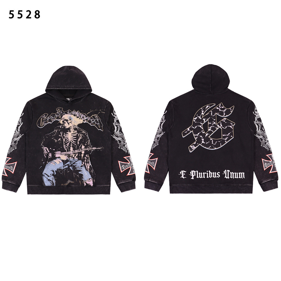 GodSpeed Hoodie — 5528 (Washed Black) Angle 1