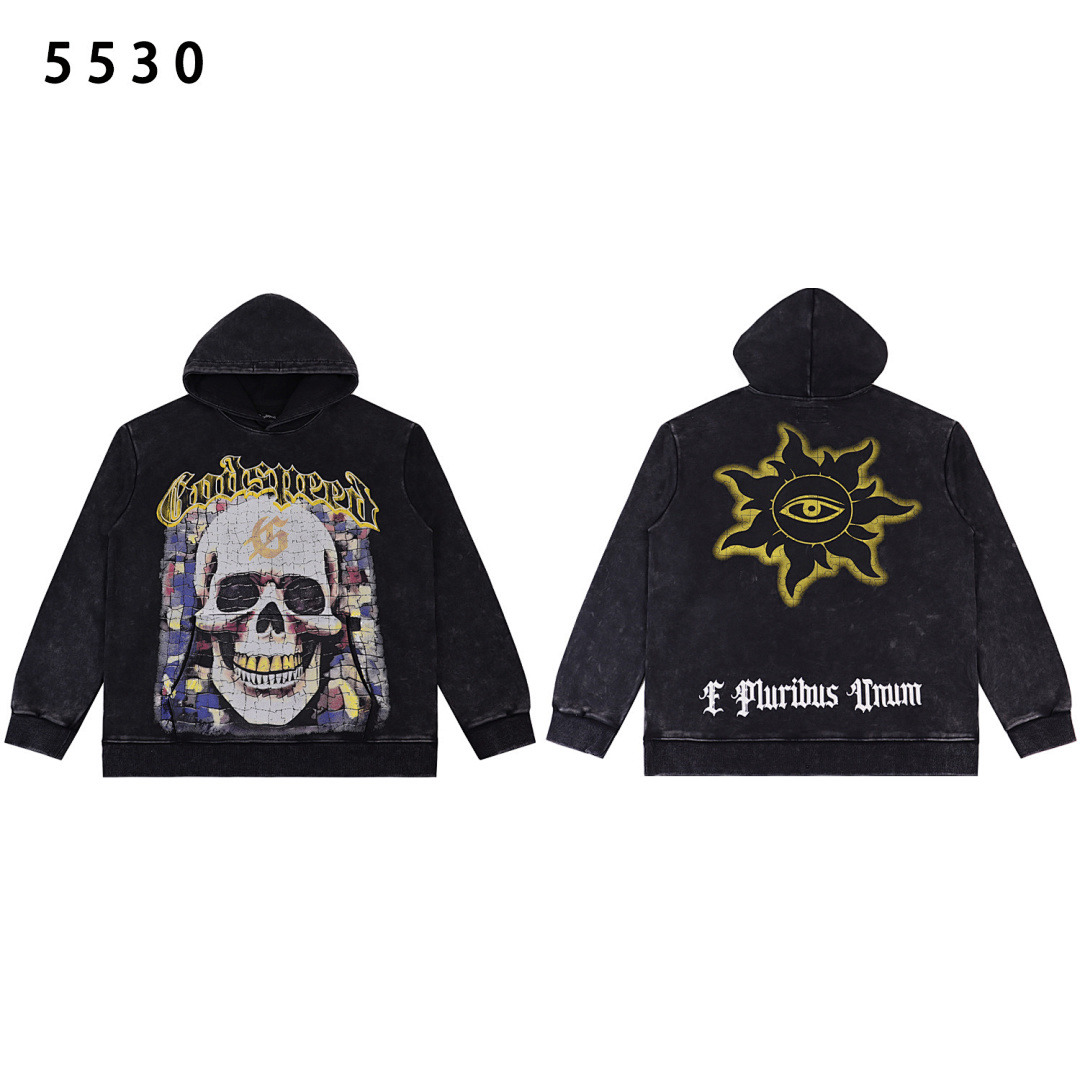 GodSpeed Hoodie — 5530 (Washed Black) Angle 1