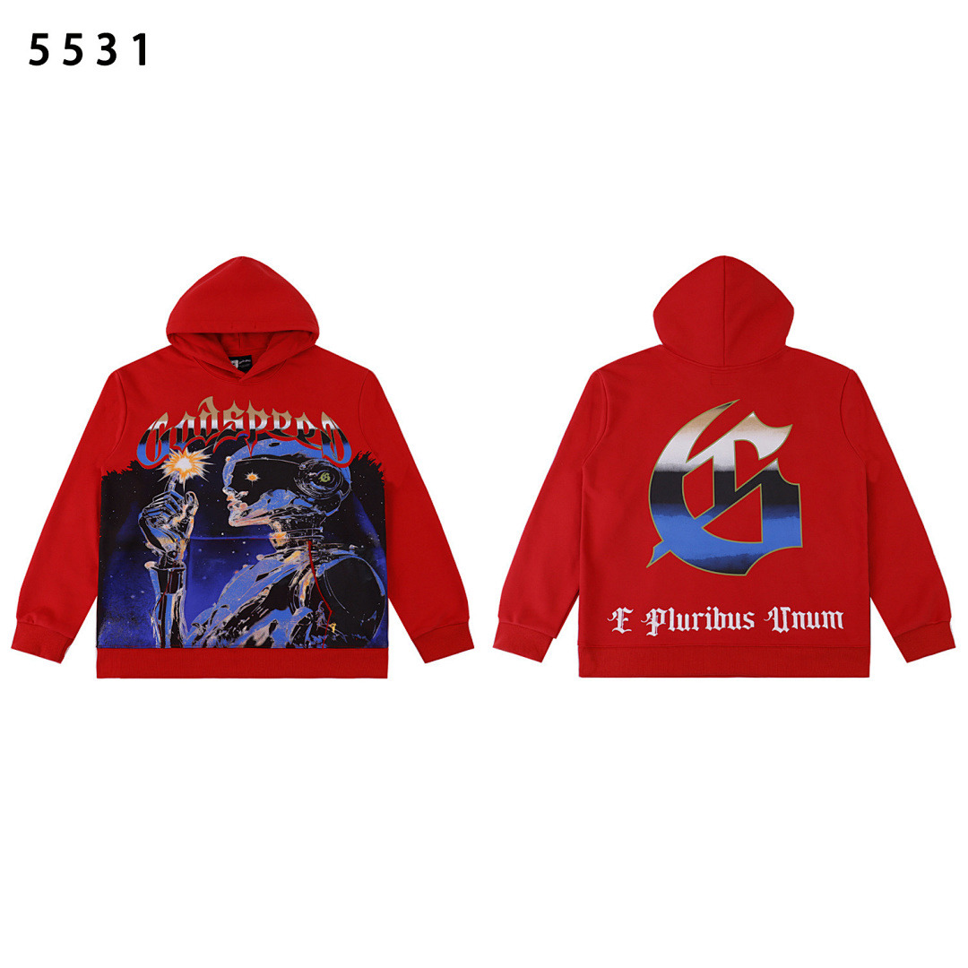 GodSpeed Hoodie — 5531 (Washed Red) Angle 1