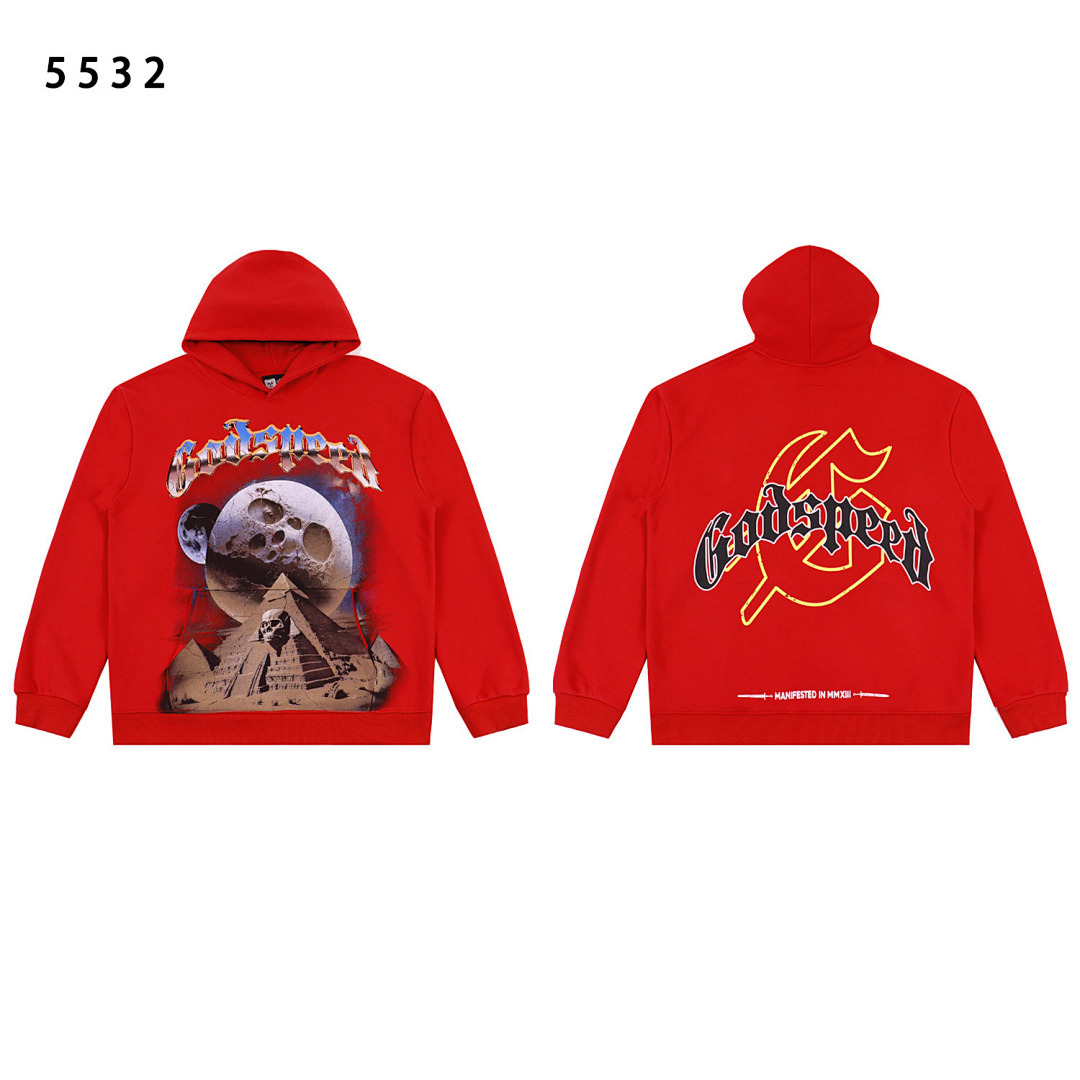 GodSpeed Hoodie — 5532 (Washed Red) Angle 1