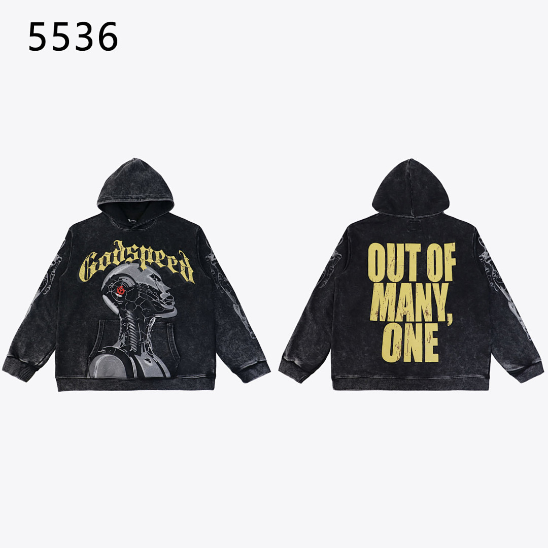 GodSpeed Hoodie — 5536 (Washed Black) Angle 1