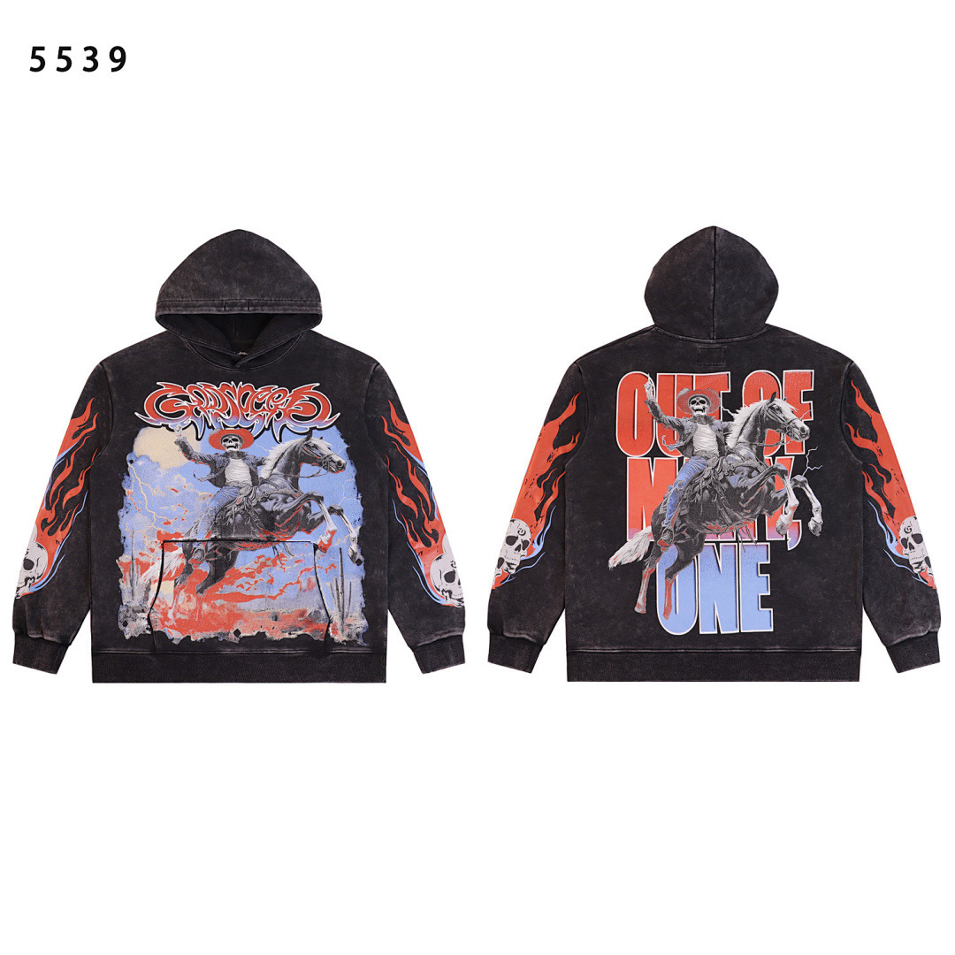 GodSpeed Hoodie — 5539 (Washed Black) Angle 1