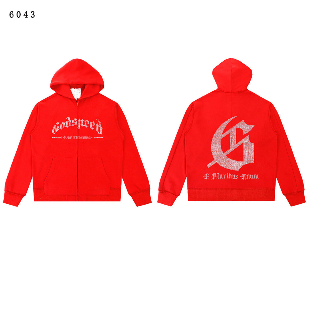 GodSpeed Hoodie — 6043 (Washed Red) Angle 1