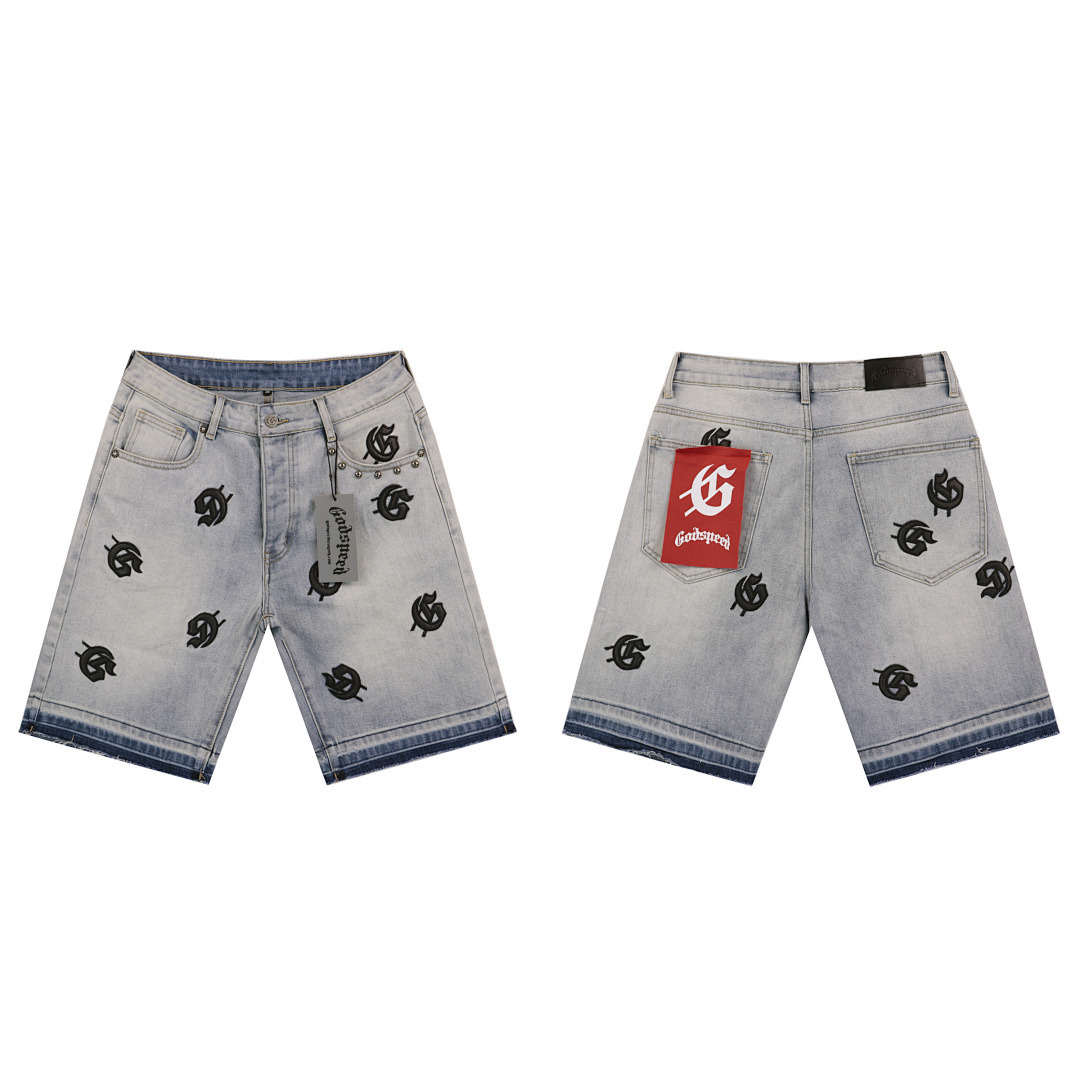 GodSpeed Jeans Shorts — 8660 (Light Blue) Angle 1