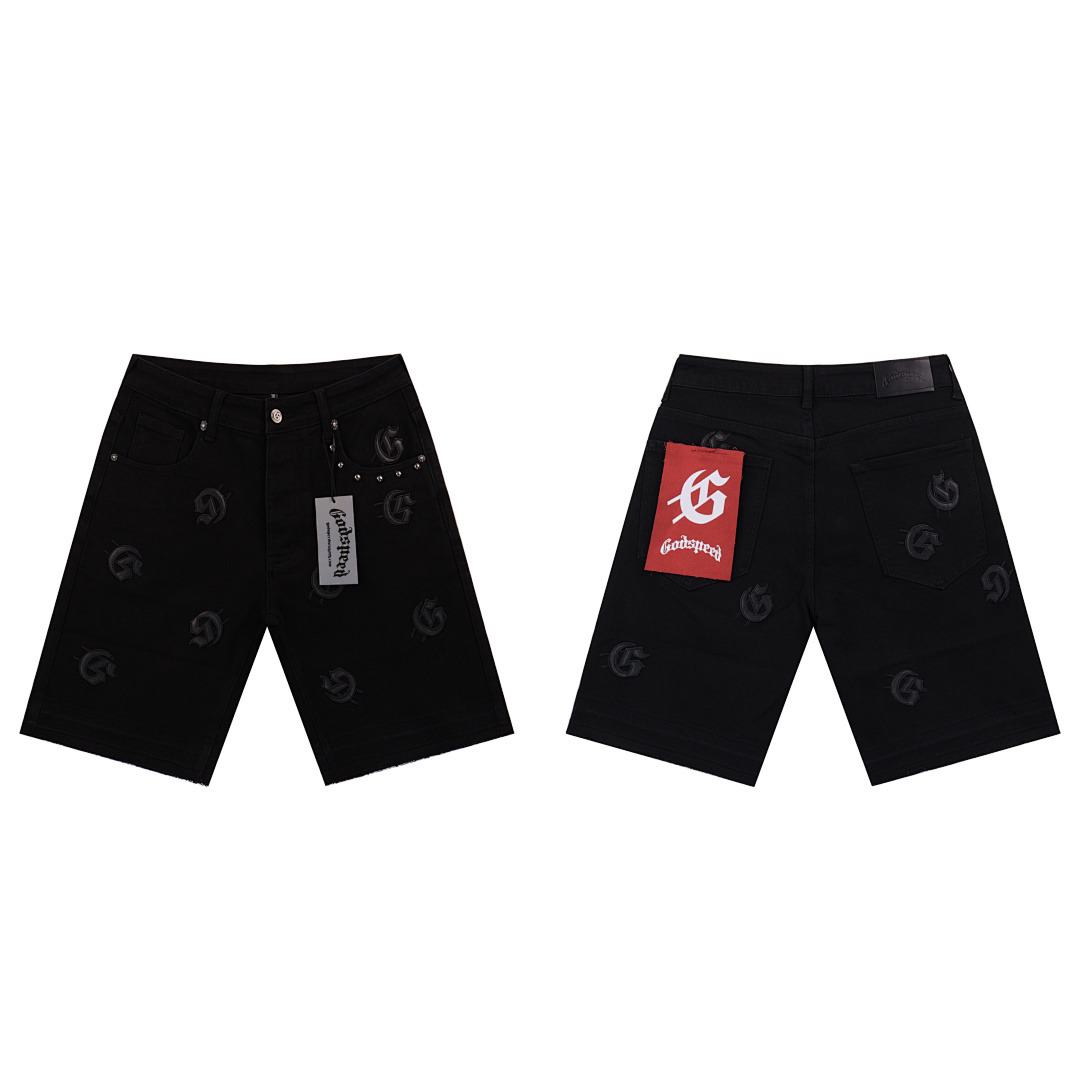 GodSpeed Jeans Shorts — 8660 (Black) Angle 1