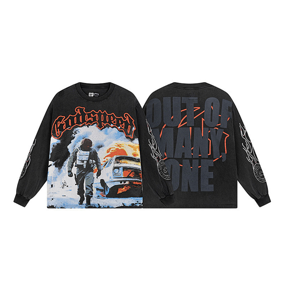GodSpeed Long Sleeve — 1098 (Washed Black) Angle 1