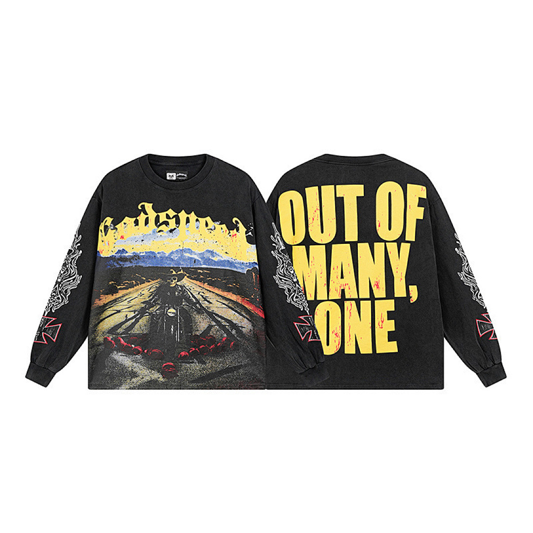 GodSpeed Long Sleeve — 1100 (Washed Black) Angle 1