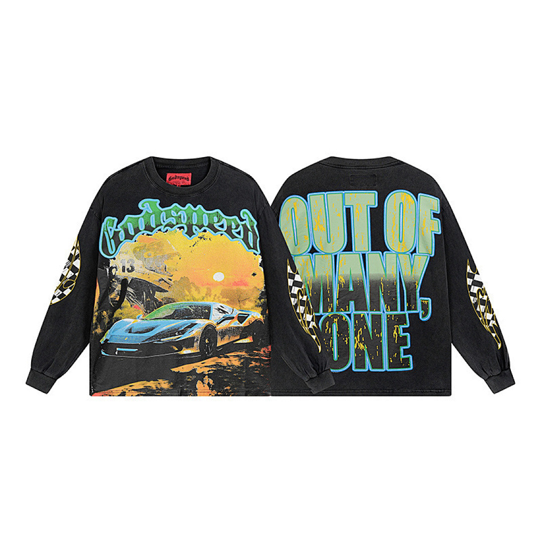 GodSpeed Long Sleeve — 1105 (Washed Black) Angle 1