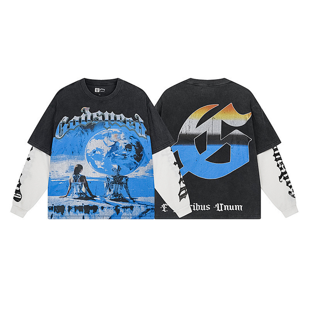 GodSpeed Long Sleeve — 1155 (Washed Black) Angle 1