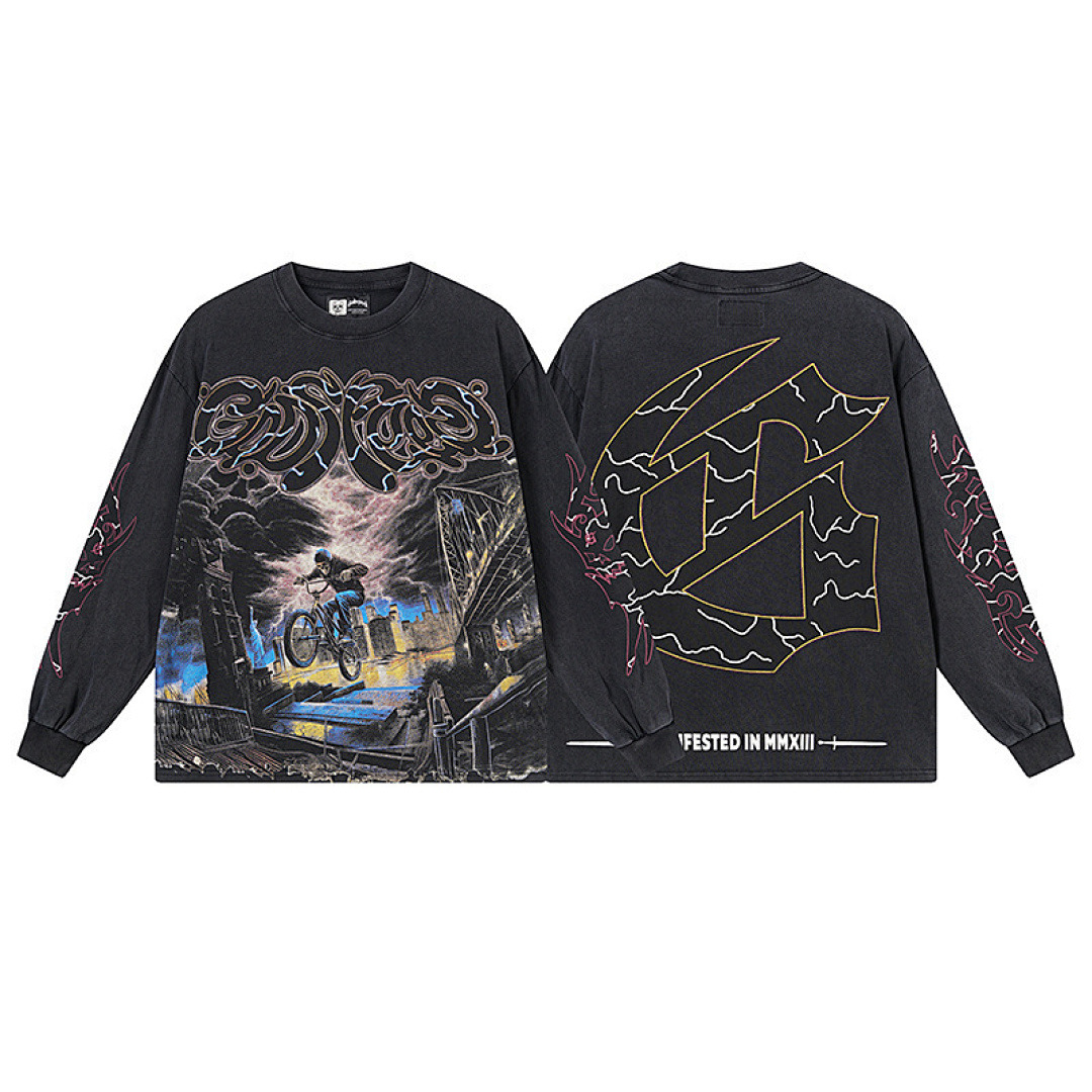 GodSpeed Long Sleeve — 1173 (Washed Black) Angle 1
