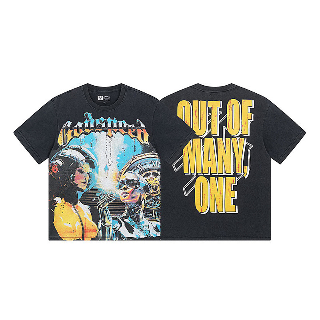 GodSpeed T-Shirt — 1000 (Washed Black) Angle 1