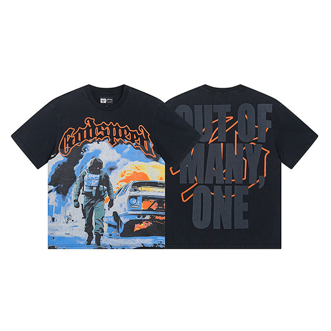 GodSpeed T-Shirt — 1006 (Washed Black) Angle 1