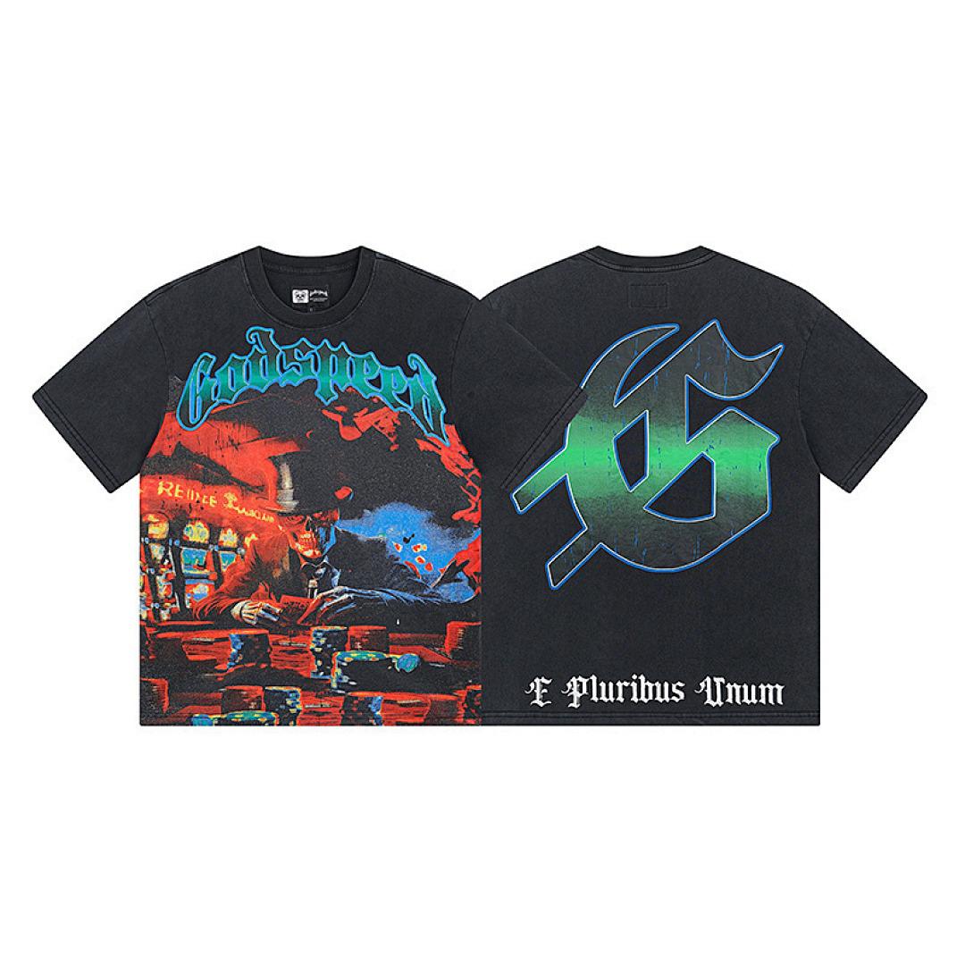 GodSpeed T-Shirt — 1013 (Washed Black) Angle 1