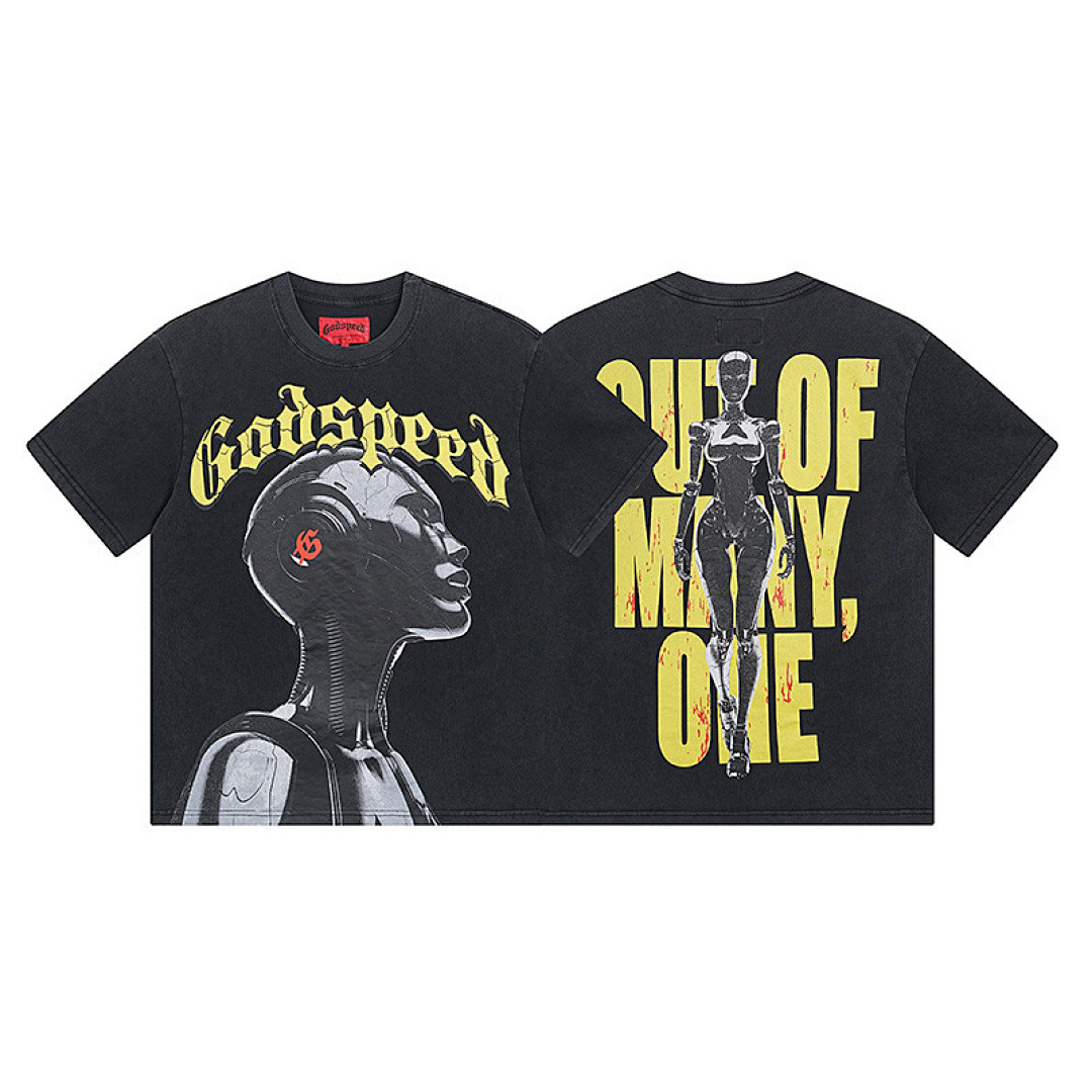 GodSpeed T-Shirt — 1021 (Washed Black) Angle 1
