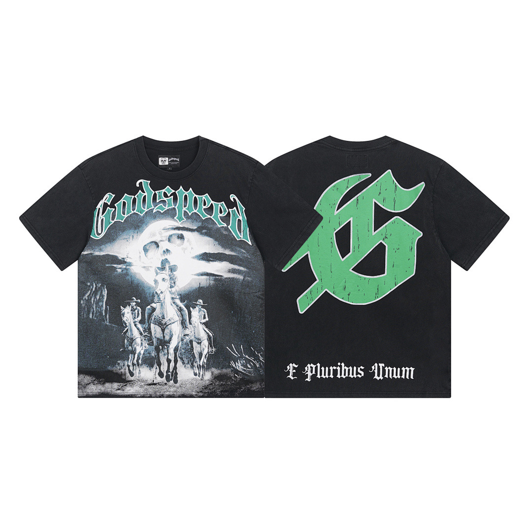 GodSpeed T-Shirt — 1038 (Washed Black) Angle 1