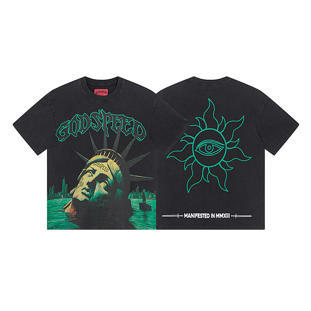 GodSpeed T-Shirt — 1069 (Washed Black) Angle 1