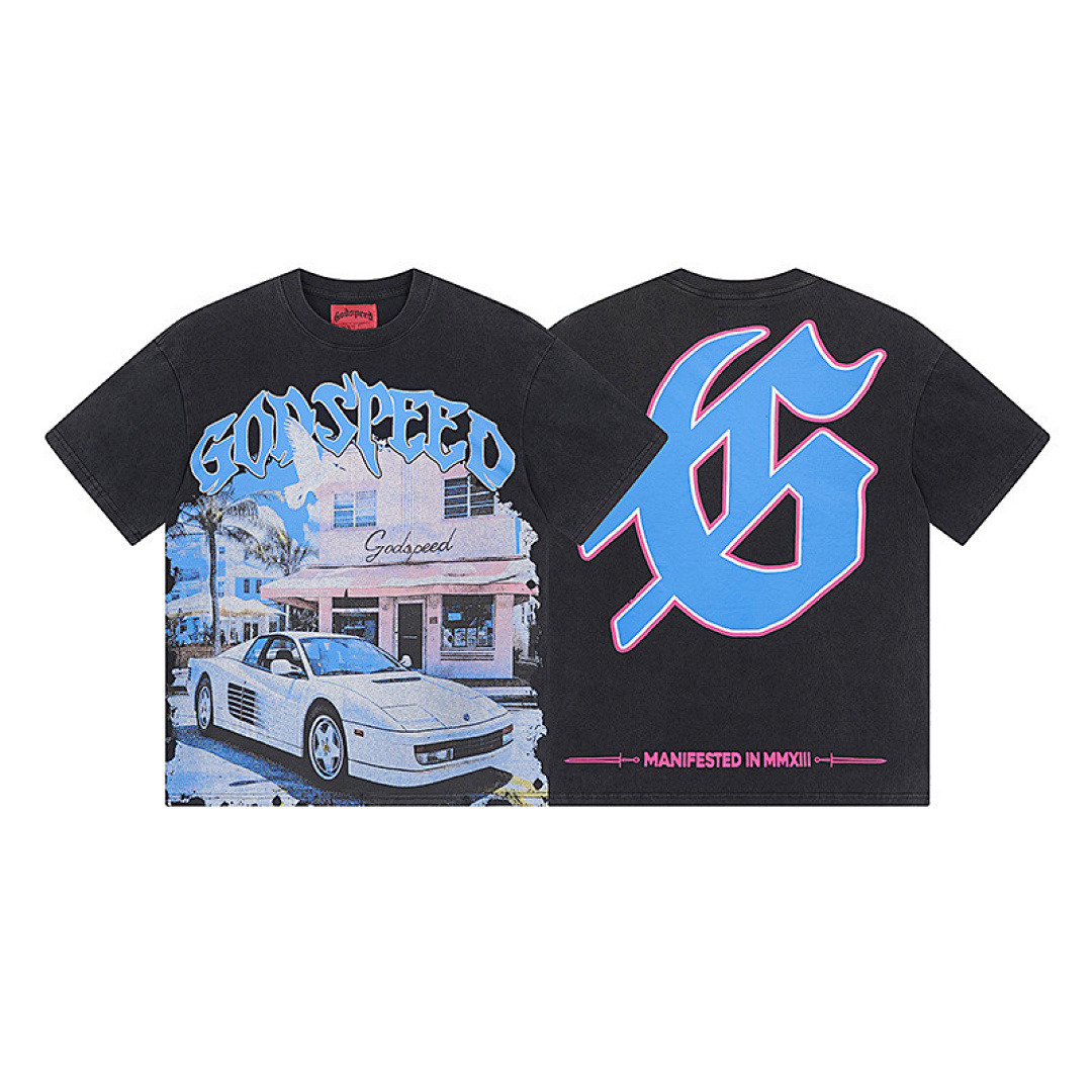GodSpeed T-Shirt — 1070 (Washed Black) Angle 1