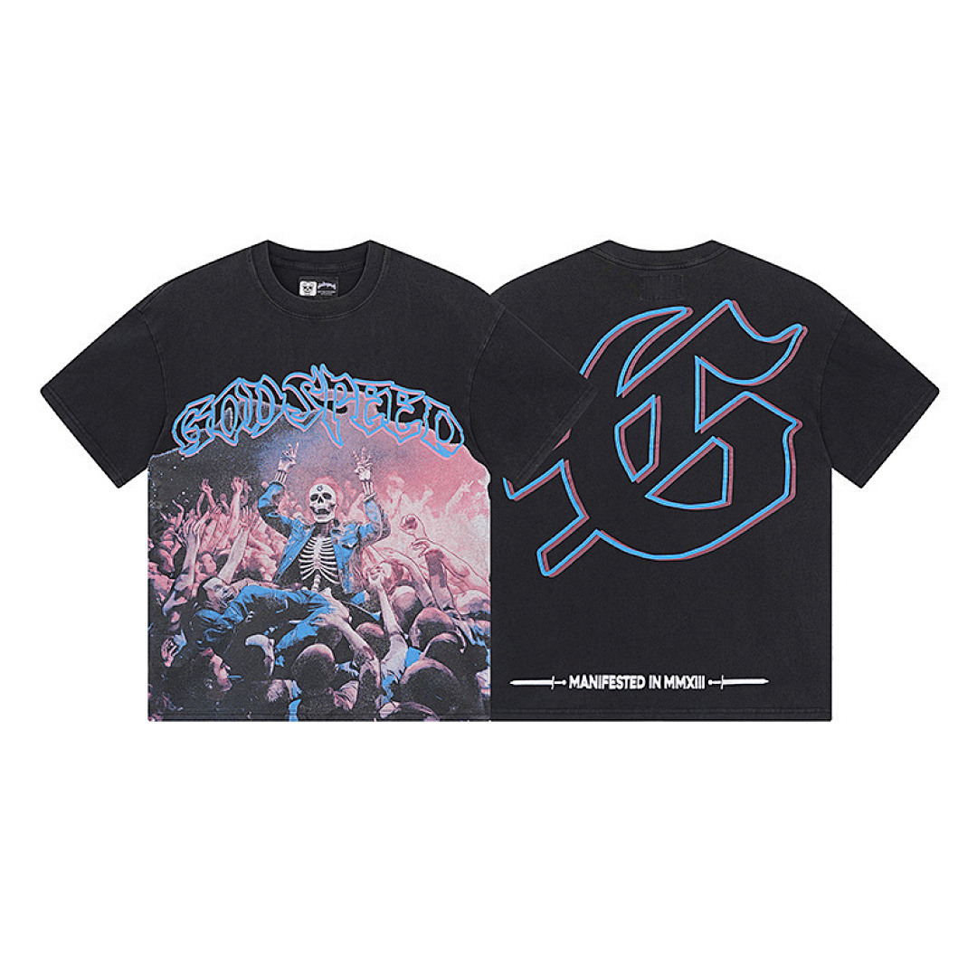 GodSpeed T-Shirt — 1075 (Washed Black) Angle 1