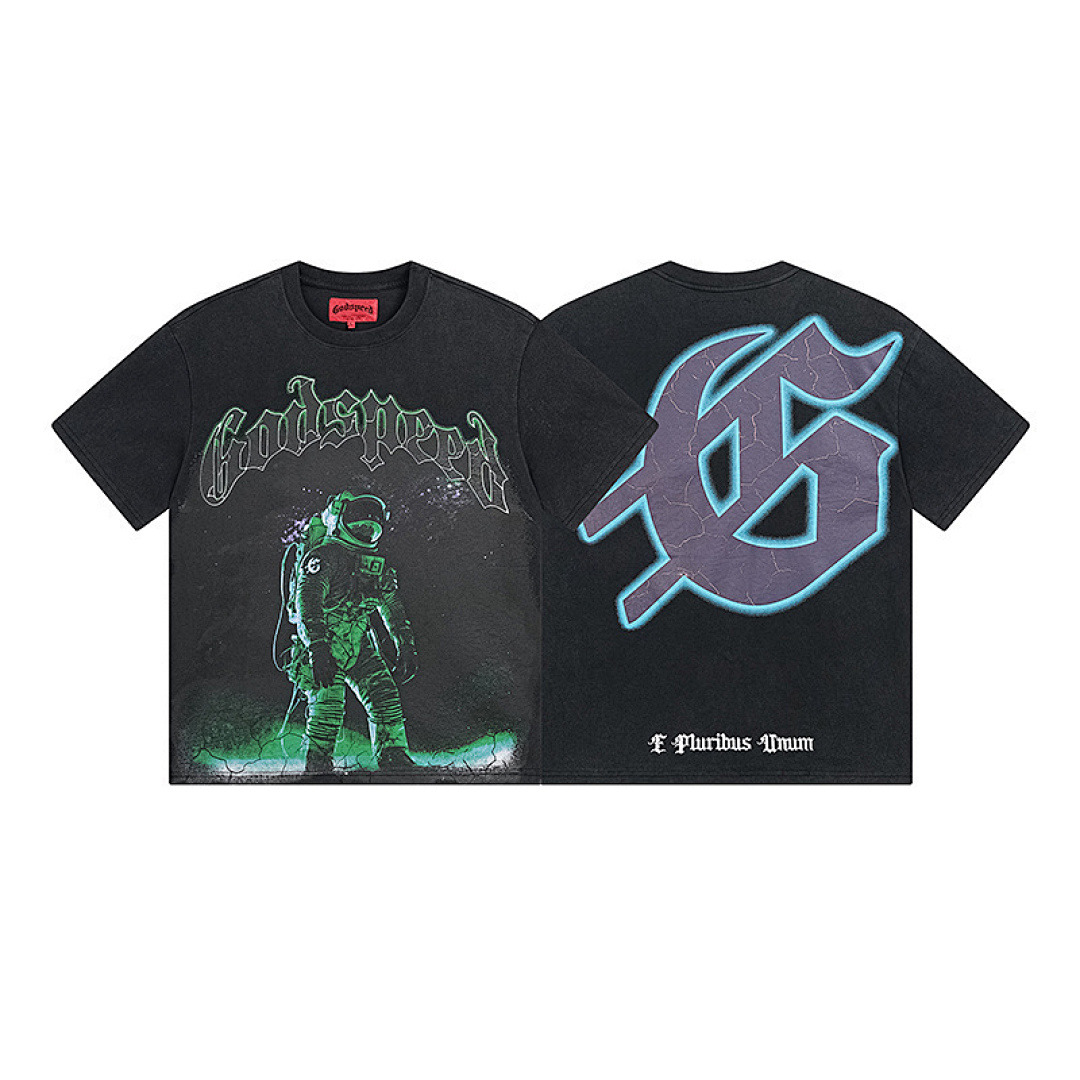 GodSpeed T-Shirt — 1086 (Washed Black) Angle 1