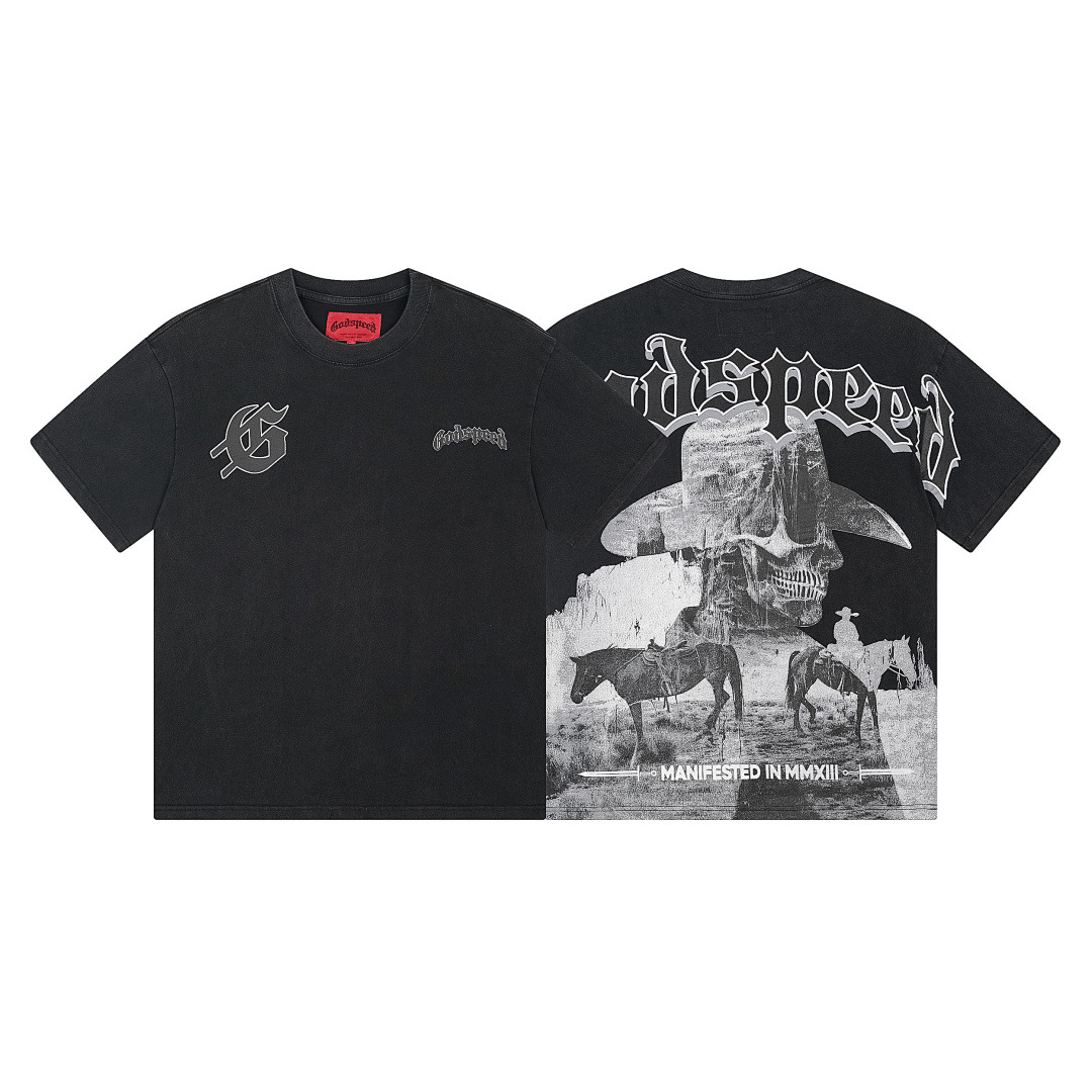 GodSpeed T-Shirt — 1092 (Washed Black) Angle 1