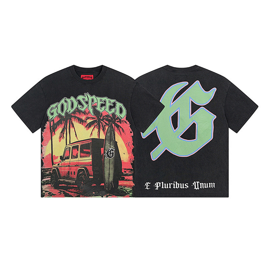 GodSpeed T-Shirt — 1108 (Washed Black) Angle 1