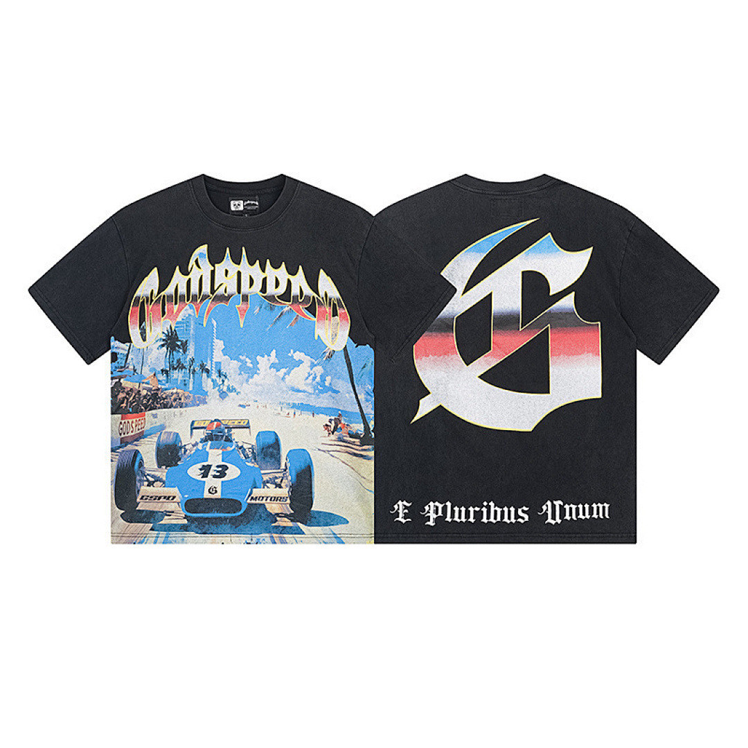 GodSpeed T-Shirt — 1110 (Washed Black) Angle 1