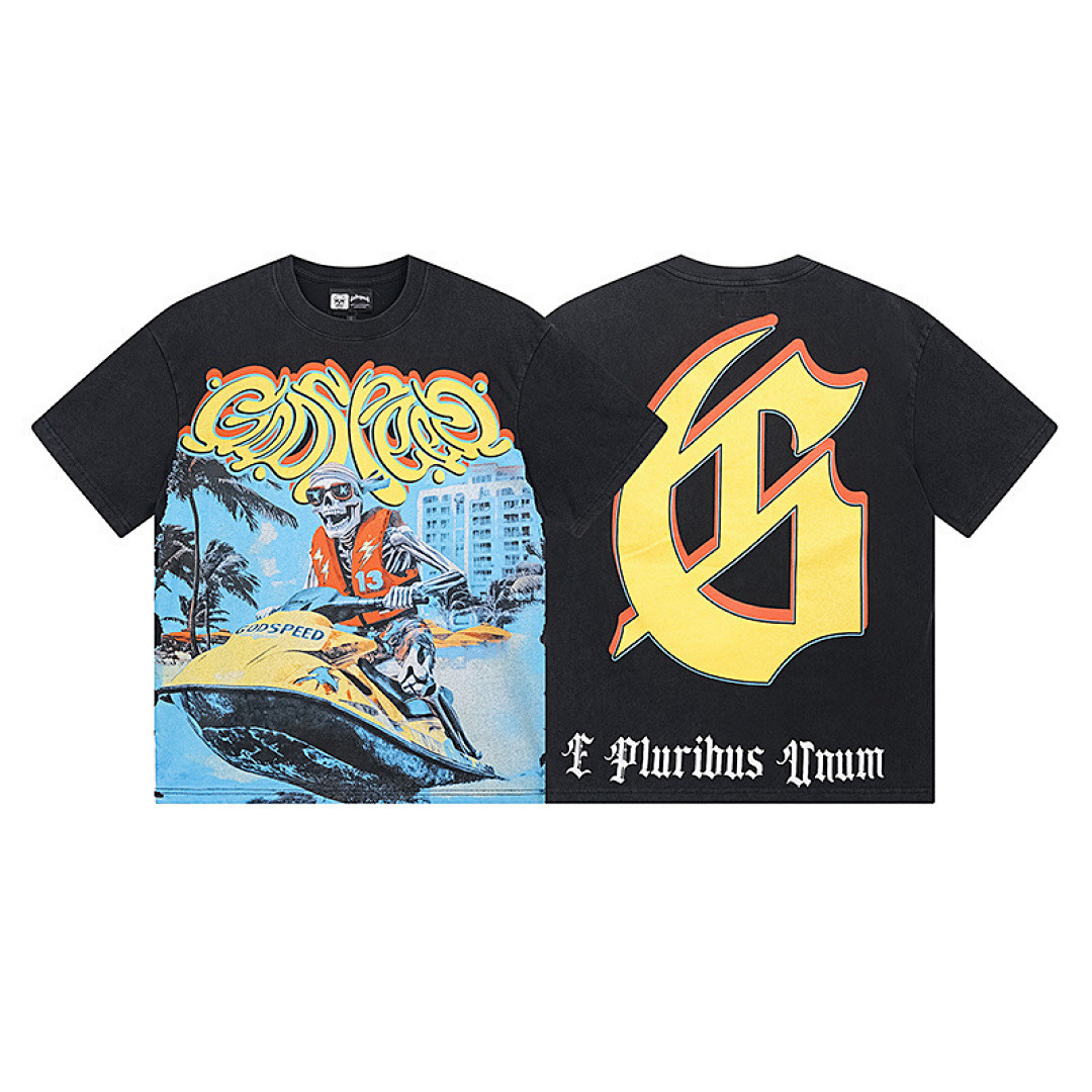 GodSpeed T-Shirt — 1111 (Washed Black) Angle 1