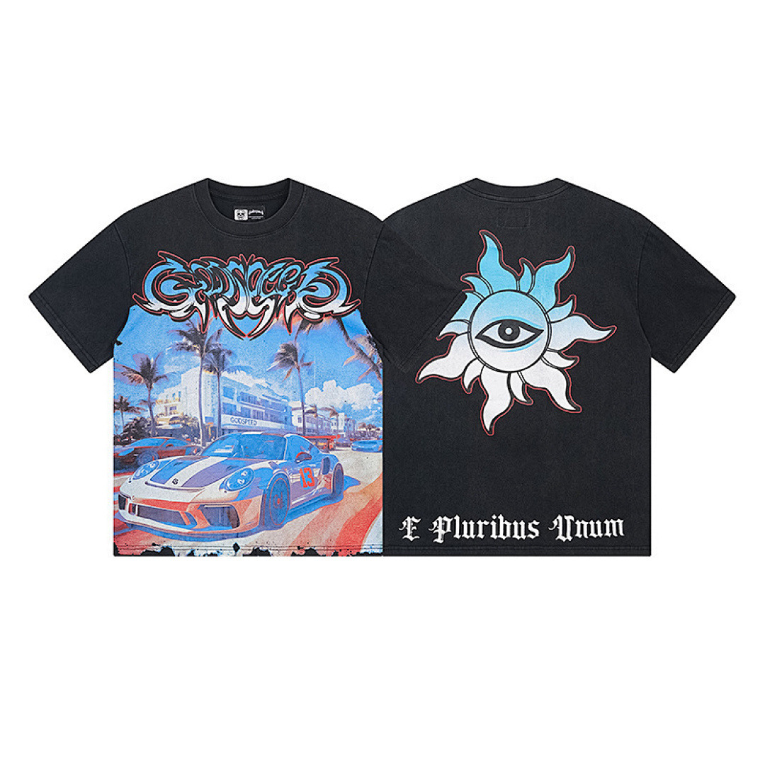 GodSpeed T-Shirt — 1113 (Washed Black) Angle 1