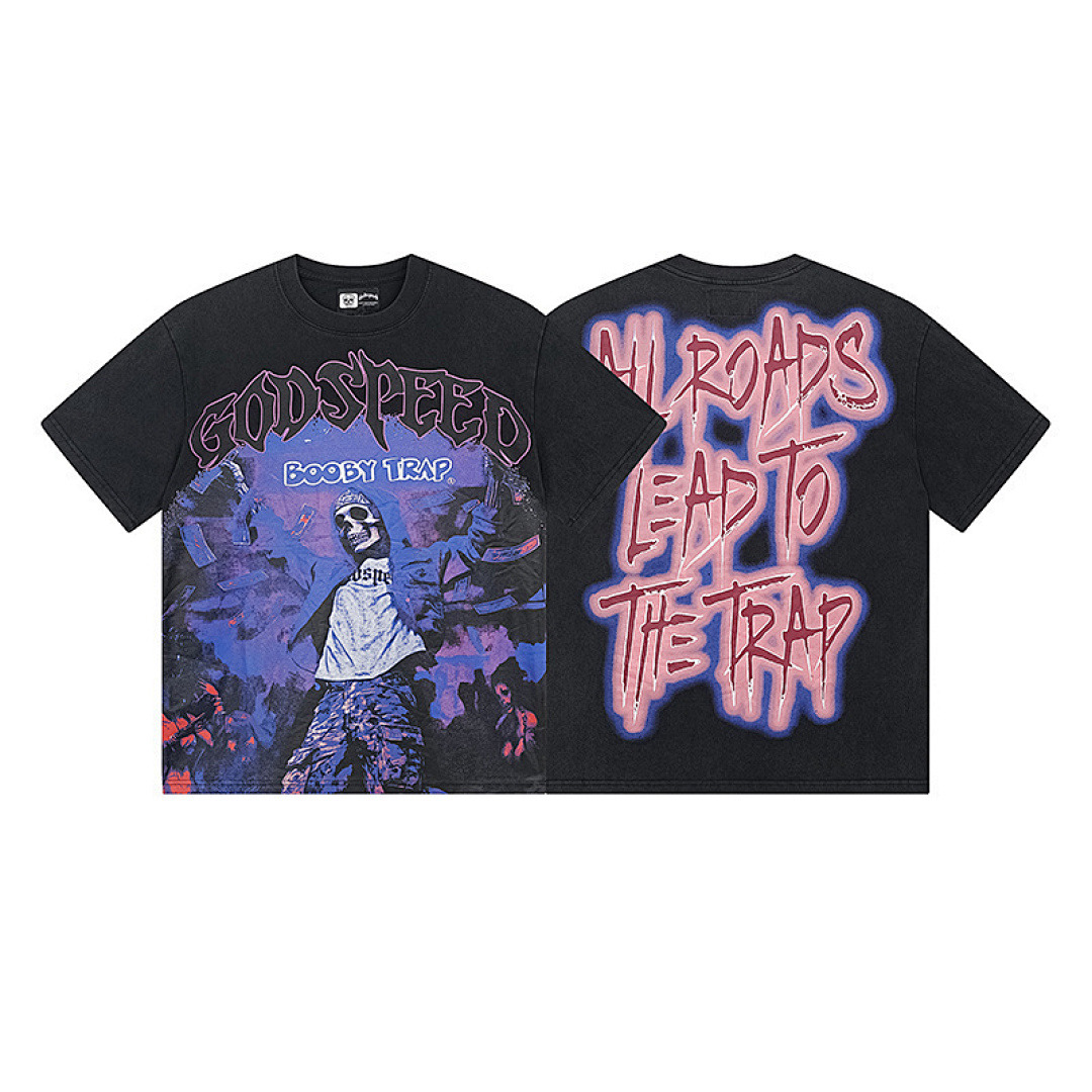 GodSpeed T-Shirt — 1115 (Washed Black) Angle 1