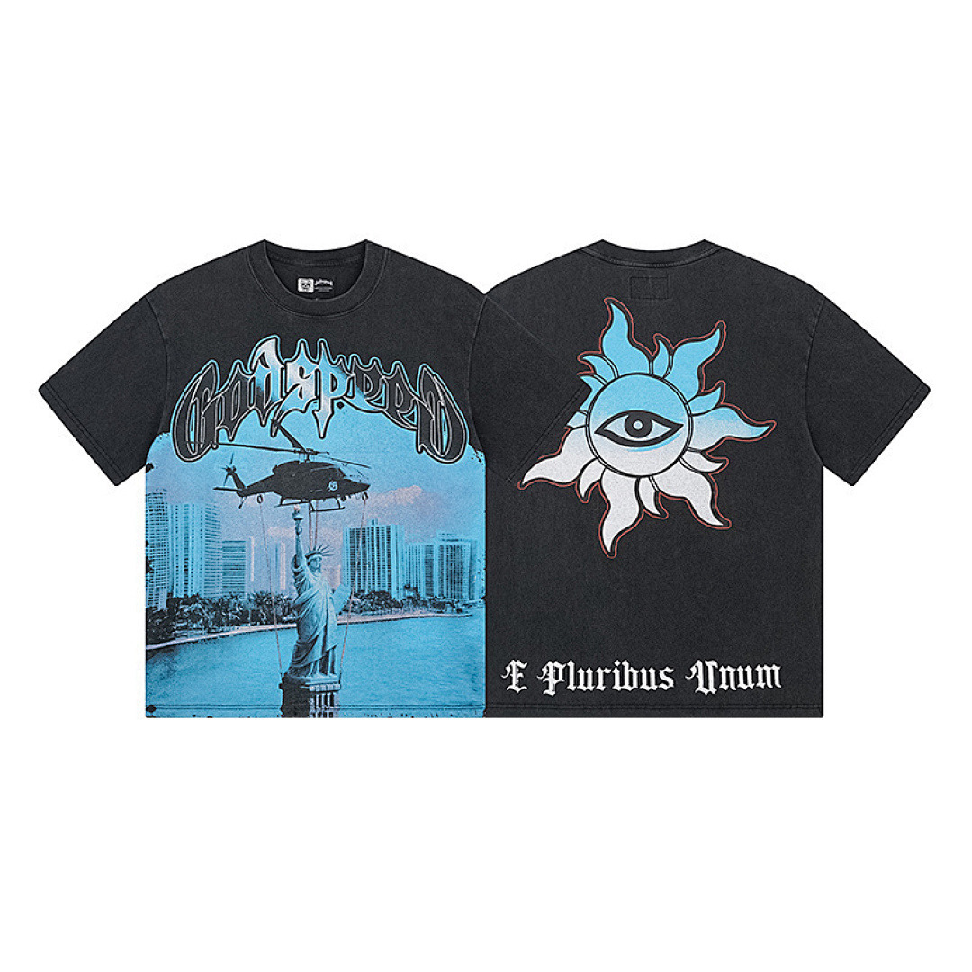 GodSpeed T-Shirt — 1116 (Washed Black) Angle 1