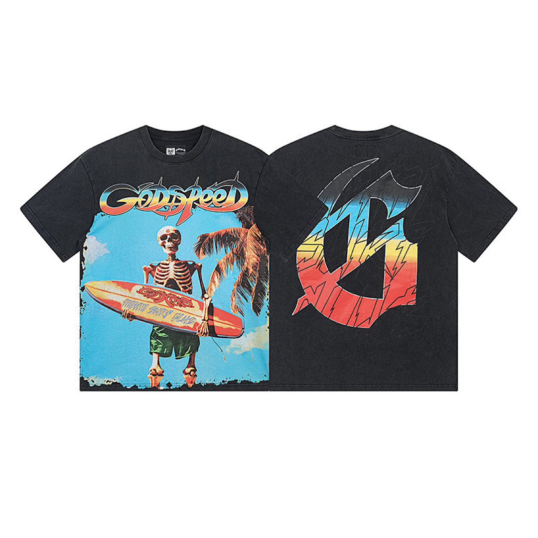 GodSpeed T-Shirt — 1117 (Washed Black) Angle 1