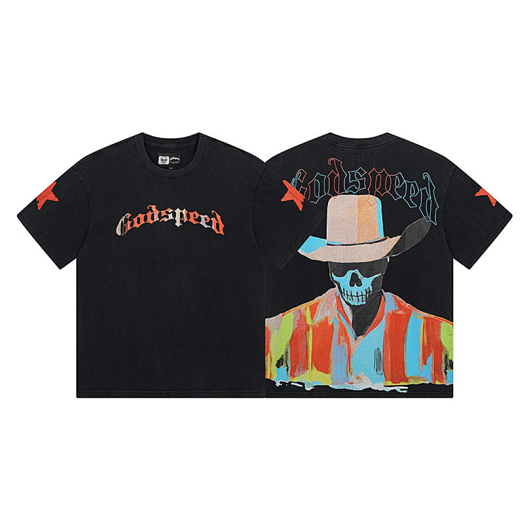 GodSpeed T-Shirt — 1118 (Washed Black) Angle 1