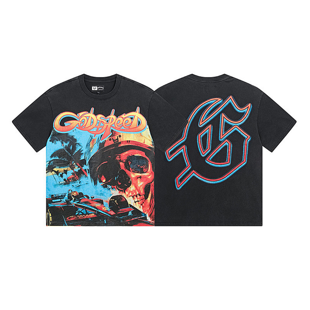 GodSpeed T-Shirt — 1121 (Washed Black) Angle 1