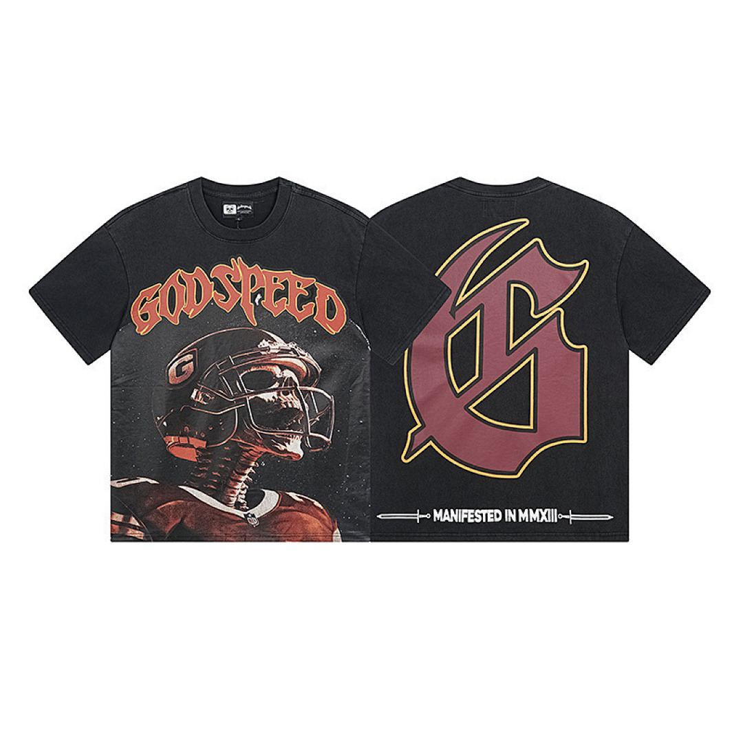 GodSpeed T-Shirt — 1122 (Washed Black) Angle 1