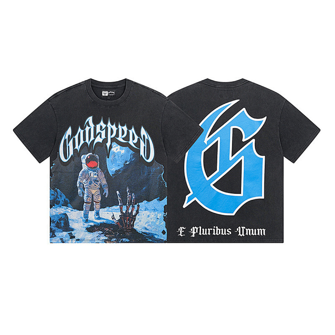 GodSpeed T-Shirt — 1123 (Washed Black) Angle 1