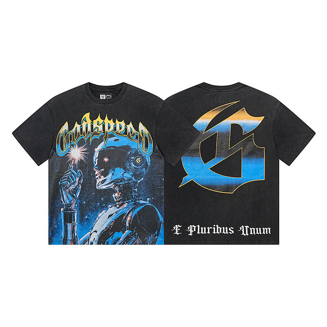 GodSpeed T-Shirt — 1126 (Washed Black) Angle 1