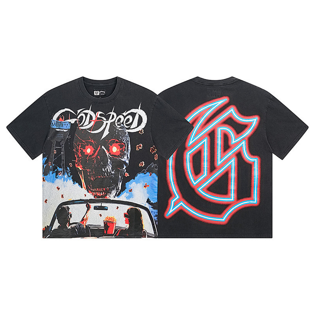 GodSpeed T-Shirt — 1135 (Washed Black) Angle 1