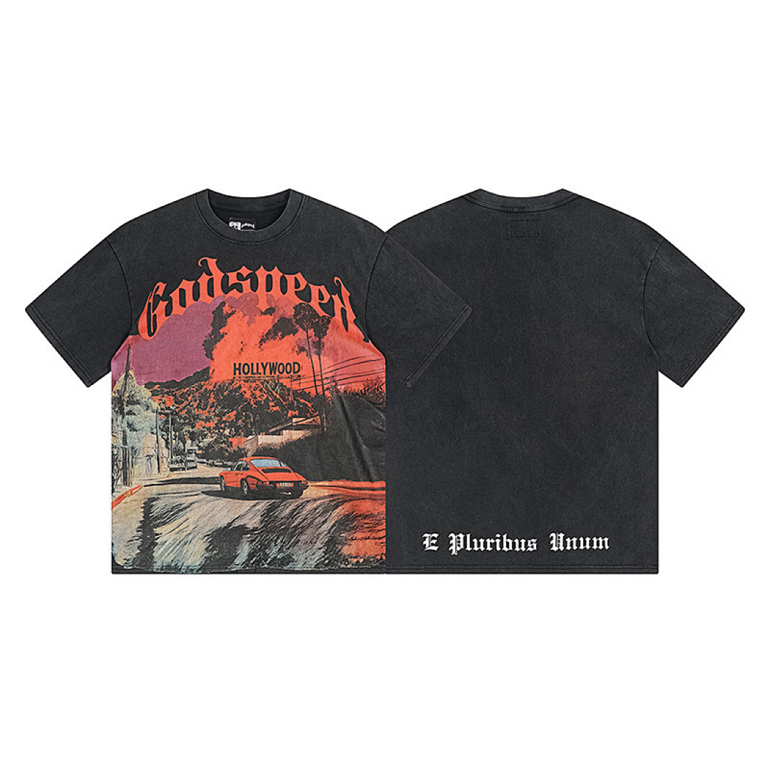 GodSpeed T-Shirt — 1163 (Washed Black) Angle 1