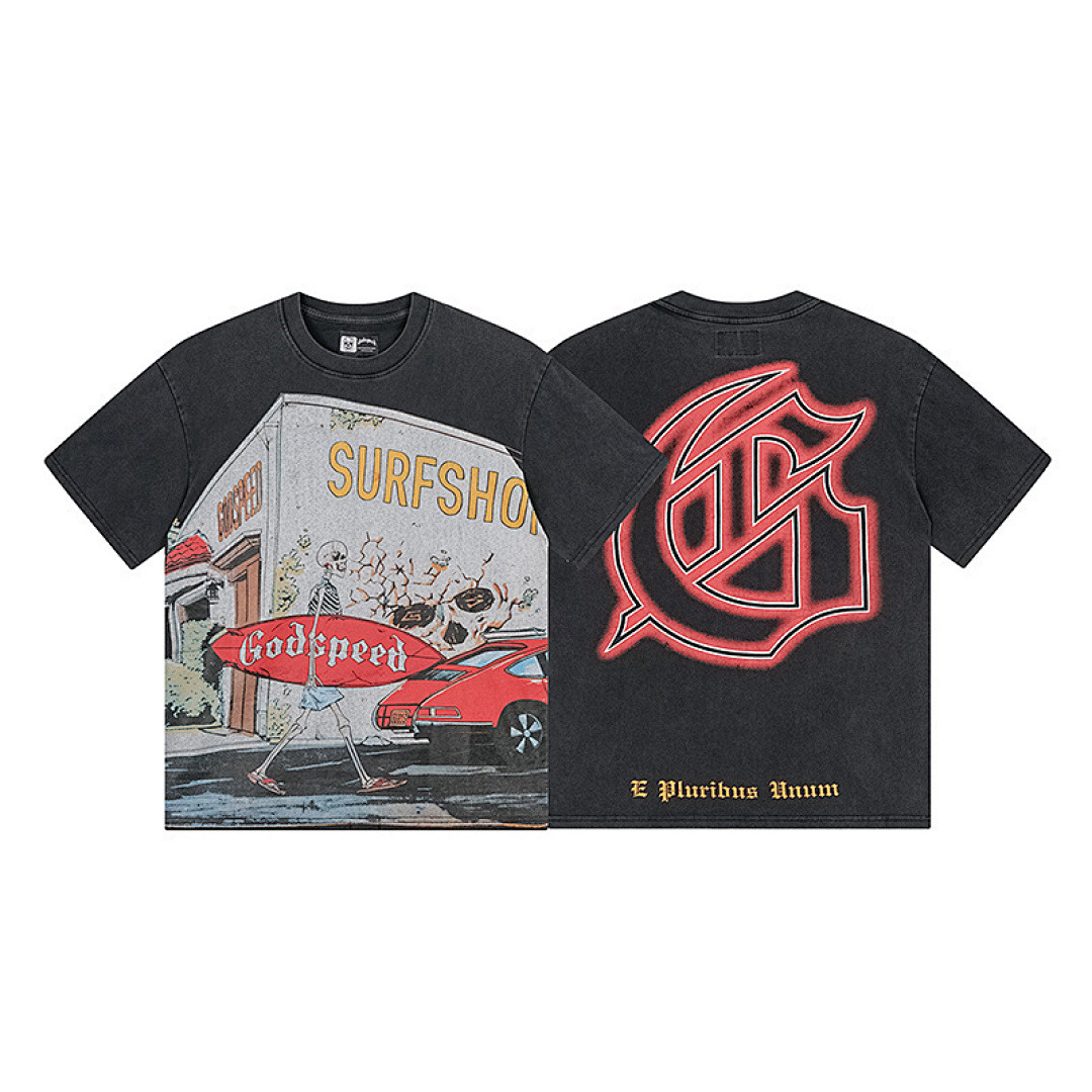 GodSpeed T-Shirt — 1167 (Washed Black) Angle 1