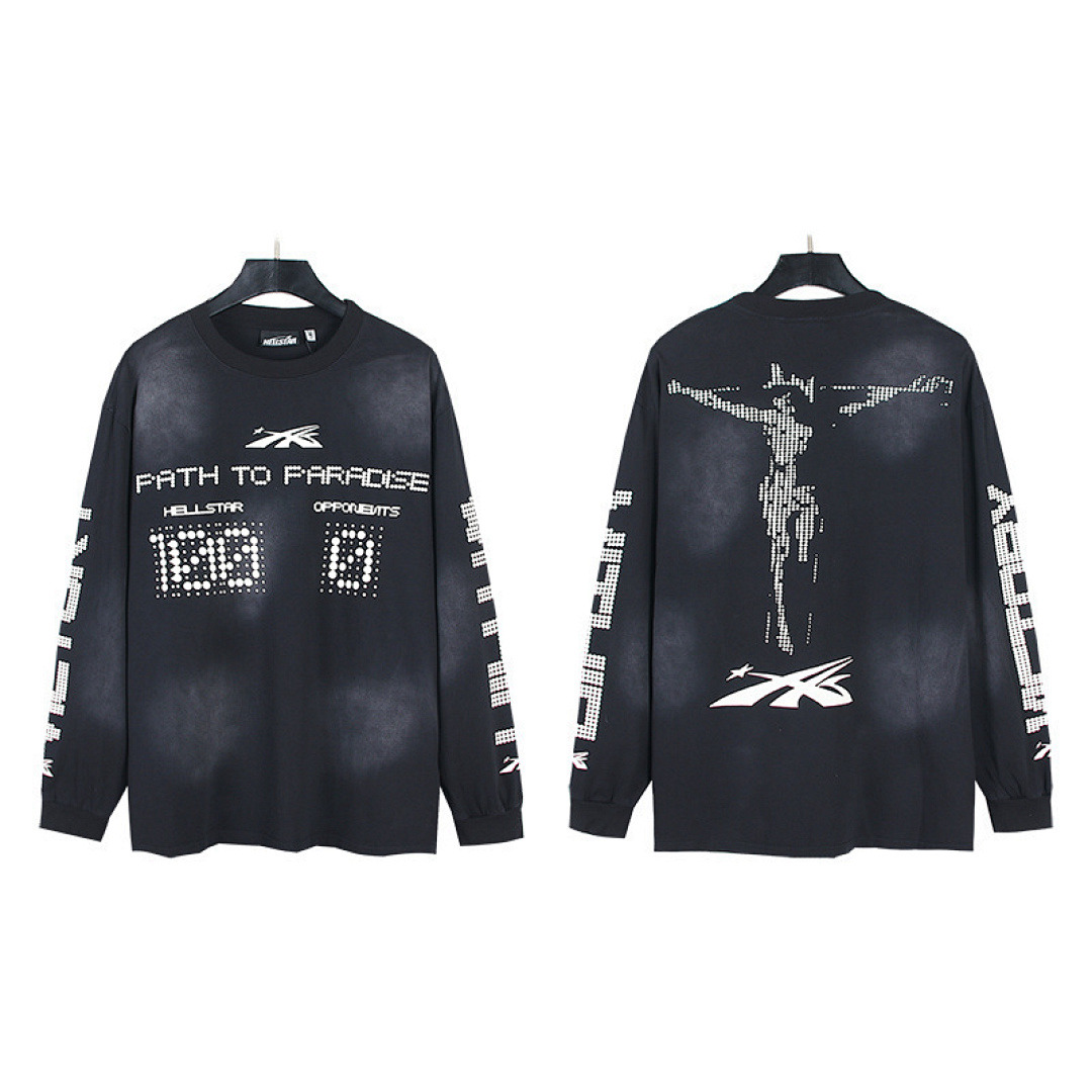 Hellstar Long Sleeve — X3-650 (Washed Black) Angle 1