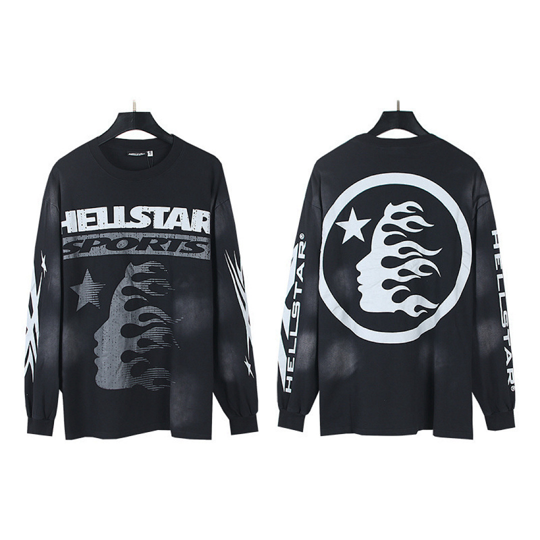 Hellstar Long Sleeve — X3-667 (Washed Black) Angle 1