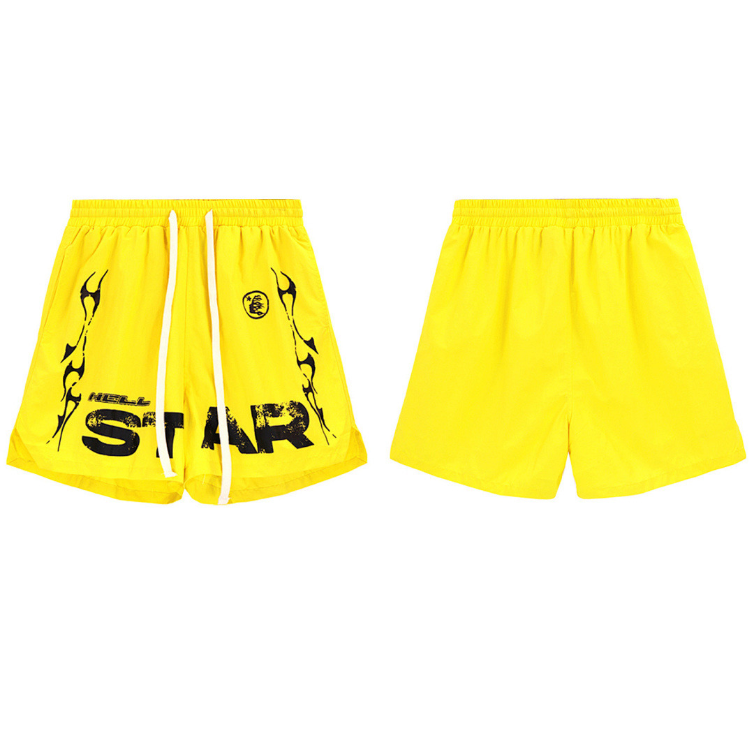 Hellstar Shorts — BRA-8606 (Yellow) Angle 1