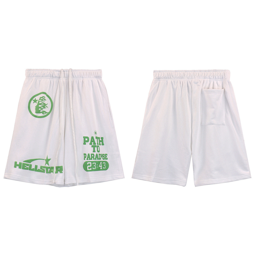 Hellstar Shorts — BRA-8621 (White) Angle 1