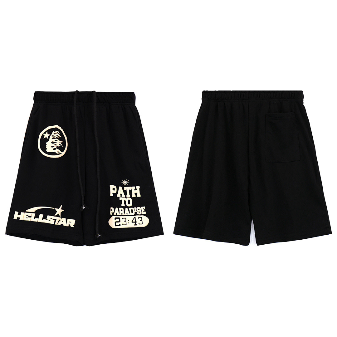 Hellstar Shorts — BRA-8621 (Black) Angle 1